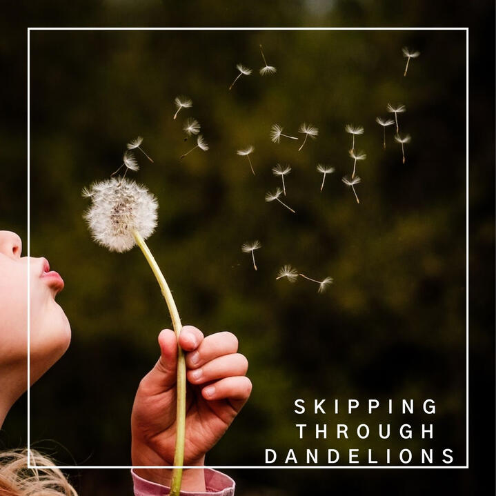 skipping through dandelions